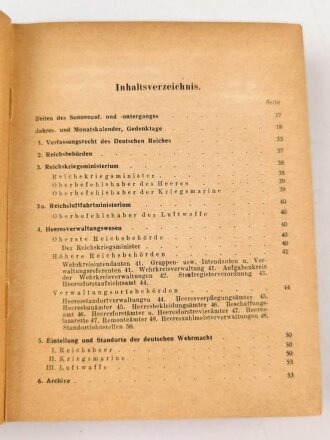 "Oertzenscher Taschenkalender für die Offiziere des Heeres" datiert 1936, 723 Seiten, DIN A6