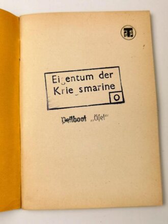 "Liederbuch der Kriegsmarine, Heft 3" datiert...