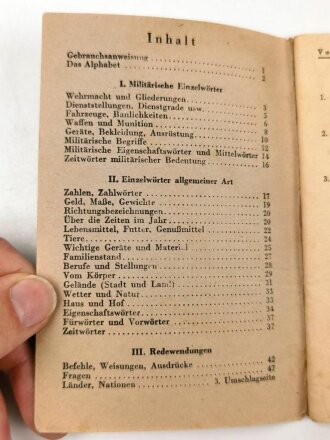 "Wehrmacht Sprachführer Deutsch-Russisch" 48 Seiten, DIN A6, stark gebraucht