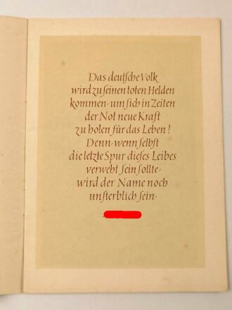 "Gebt euren Toten Heimrecht!" Worte einer deutschen Mutter. DIN A6  gebraucht, innliegend Beiblatt "Im Gedenken an den im Freiheitskampf des Deutschen Volkes gefallenen