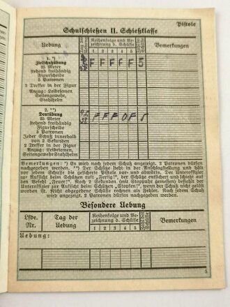 Schießbuch Heer eines Angehörigen I.R.13, Schießjahr 1938