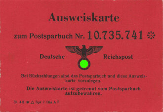 Deutsche Reichspost "Ausweiskarte" zum...