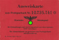 Deutsche Reichspost "Ausweiskarte" zum Postsparbuch