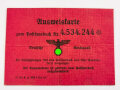 Deutsche Reichspost "Postsparbuch" mit Ausweiskarte, datiert 1941