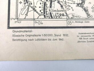 Deutsche Russlandkarte Truppenausgabe, 2 Karten zusammen geklebt, datiert 1942, Maße: 46 x 63 cm