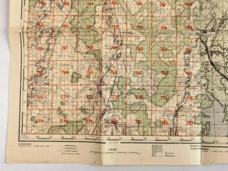 Deutsche Russlandkarte Truppenausgabe und Meldenetzkarte, 2 Karten zusammen geklebt, datiert 1942, Maße: 45 x 65 cm