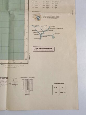 Deutsche Heereskarte 1943 "Ancona" Italien, Maße: 60 x 65 cm