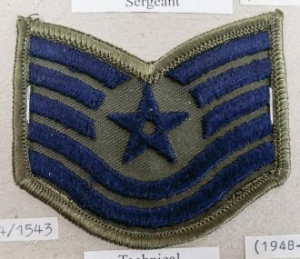 U.S.  Air Force, Sammlung  Ärmelabzeichen, auf Karton getackert