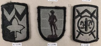 U.S.  Army, Sammlung Ärmelabzeichen, auf Karton geklebt