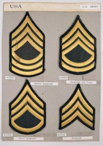 U.S. Army, Sammlung Ärmelabzeichen, auf Karton...