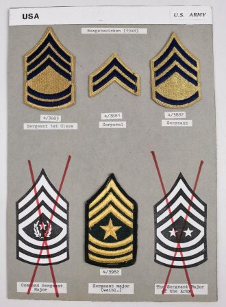 U.S. Army, Sammlung Ärmelabzeichen, auf Karton...