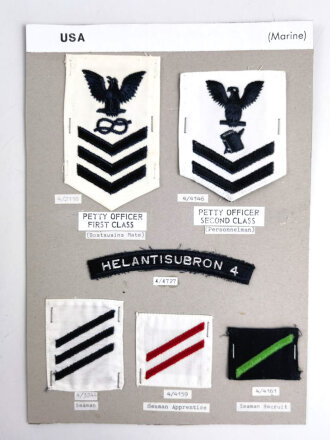 U.S. Navy, Sammlung Ärmelabzeichen, auf Karton...