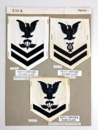 U.S. Navy, Sammlung Ärmelabzeichen, auf Karton...