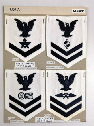 U.S. Navy,, Sammlung Ärmelabzeichen, auf Karton...