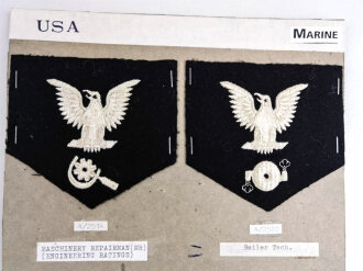 U.S. Navy, Sammlung Ärmelabzeichen, auf Karton...