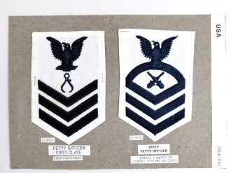 U.S. Navy, Sammlung Ärmelabzeichen, auf Karton...