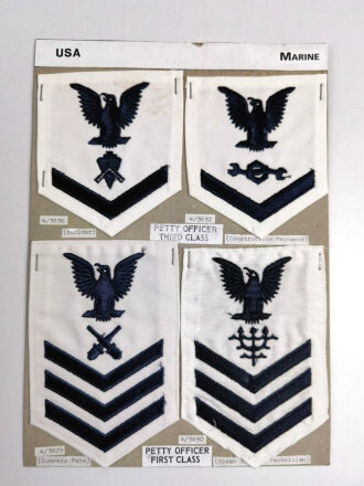 U.S. Navy, Sammlung Ärmelabzeichen, auf Karton...