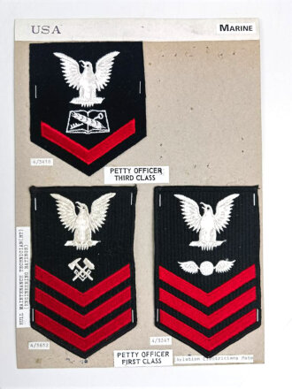 U.S. Navy, Sammlung Ärmelabzeichen, auf Karton...