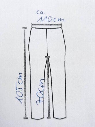 Tarnhose Wehrmacht zum Überziehen. Schneideranfertigung , getragenes Stück
