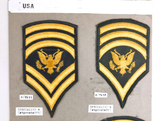 U.S. Army, Sammlung Rangabzeichen, jeweils auf Karton...