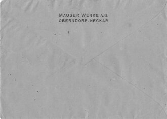 Mauser Werke AG, Oberndorf - Neckar, leerer Briefumschlag von 1943