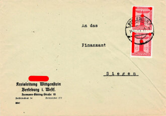 NSDAP Kreisleitung Wittgenstein, leerer Briefumschlag , gelaufen