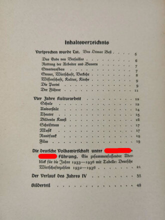 "Das Jahr IV, Mit 48 Kupferstichdrucktafeln" datiert 1937, DIN A4, 96 Seiten