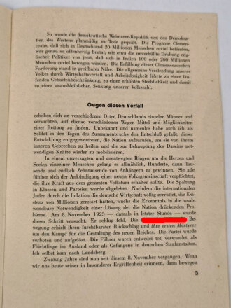 "Rede des Führers im Münchner Löwenbräukeller am 8. November 1943" über DIN A5, 20 Seiten