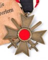 Kriegsverdienstkreuz 2.Klasse mit Schwertern, am Band. In Tüte von "Moritz Hausch Pforzheim"