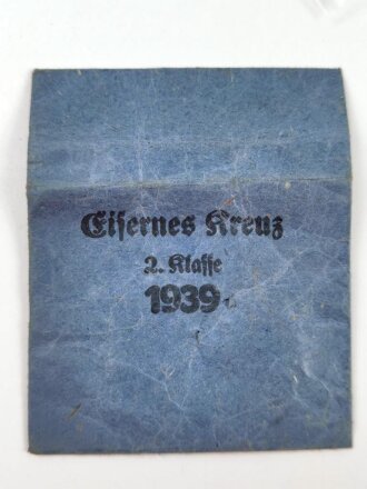 Tüte für Eisernes Kreuz 2.Klasse 1939, Hersteller  Klein & Quenzer Oberstein, geknickt