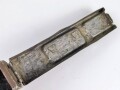 Gurtkasten / Patronenkasten Wehrmacht für MG Munition gegurtet. Ausführung in Aluminium, Originallack, datiert 1938, im Boden Löcher