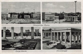 Ansichtskarte "München Königlicher Platz - Ewige Wache - Ehrentempel"