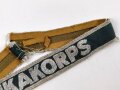 Ärmelband " Afrikakorps" für Angehörige des Heeres. Leicht getragenes, von der Uniform abgetrenntes Stück, Länge 39cm