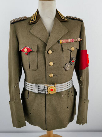 Reichsarbeitsdienst, Uniformrock mit Hose sowie Feldbinde des Obergeneralarbeitsführer Viktor Band.