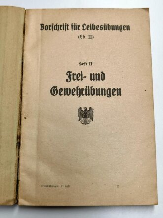 D.V.E. Nr. 475 "Vorschrift für Leibesübungen" datiert 1921, 84 Seiten, gebraucht, DIN A5