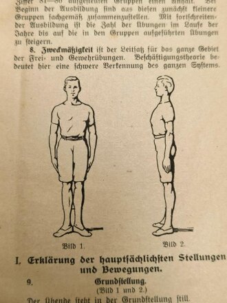 D.V.E. Nr. 475 "Vorschrift für Leibesübungen" datiert 1921, 84 Seiten, gebraucht, DIN A5