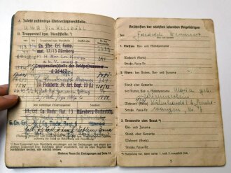 Soldbuch Luftwaffe, ausgestellt am 5.8.1941 bei einer Luftnachrichtenkompanie mot Nürnberg