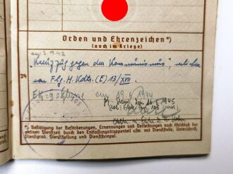 Wehrpaß Heer, eingestellt am 1.8. 1941 bei Ln. Fspr. Ers. Komp