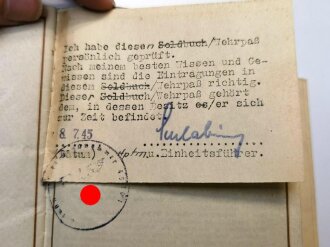 Wehrpaß Heer, eingestellt am 11.Februar 1942 bei leichte Artillerie Ersatz Abteilung 178 Ulm