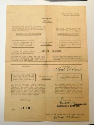 Wehrpaß Heer, eingestellt am 11.Februar 1942 bei leichte Artillerie Ersatz Abteilung 178 Ulm