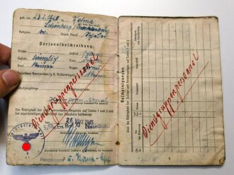 Soldbuch Luftwaffe, ausgestellt am 26.März 1945 bei 5./Flg.Ers. Batl Neumüster