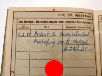 Wehrpaß Heer, eingestellt am 15.Mai 1939 bei "15.E. ( J. Pz.Abw.) Kp.I.R.35 Tübingen"