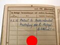 Wehrpaß Heer, eingestellt am 15.Mai 1939 bei "15.E. ( J. Pz.Abw.) Kp.I.R.35 Tübingen"