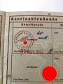 Wehrpaß Heer, eingestellt am 15.Mai 1939 bei "15.E. ( J. Pz.Abw.) Kp.I.R.35 Tübingen"