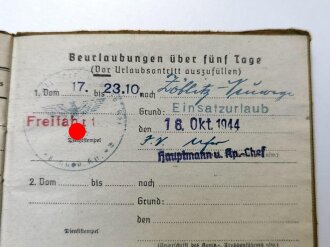 Soldbuch Heer, ausgestellt am 1.Sept. 1944 bei Landes Schützen Ers. Bat. 4