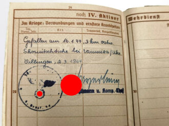 Wehrpaß Heer, eingestellt am 10.Juni 1940 bei 1.Komp. Ers. Btl. 460 Göding