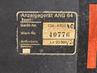 Anzeigegerät ANG64, Ln 20369/2 für "Würzburg" Radar. Guter Gesamtzustand, Funktion nicht geprüft, inklusive der seltenen Röhre LB13/14.