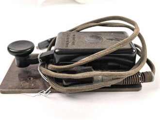 Morsetaste Wehrmacht, ungereinigtes Stück, Stecker und Kabel unrichtig ergänzt Funktion nicht geprüft