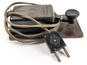 Morsetaste Wehrmacht, ungereinigtes Stück, Stecker und Kabel unrichtig ergänzt Funktion nicht geprüft