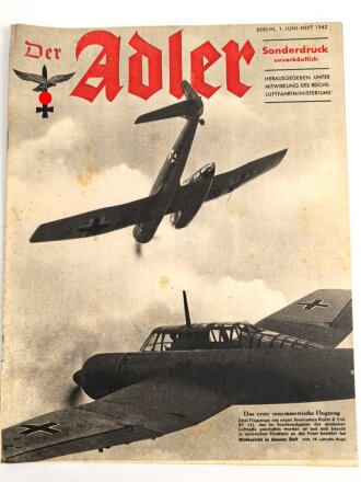 Der Adler Sonderdruck "Das erste unsymmetrische Flugzeug" 1. Juni-Heft 1942 